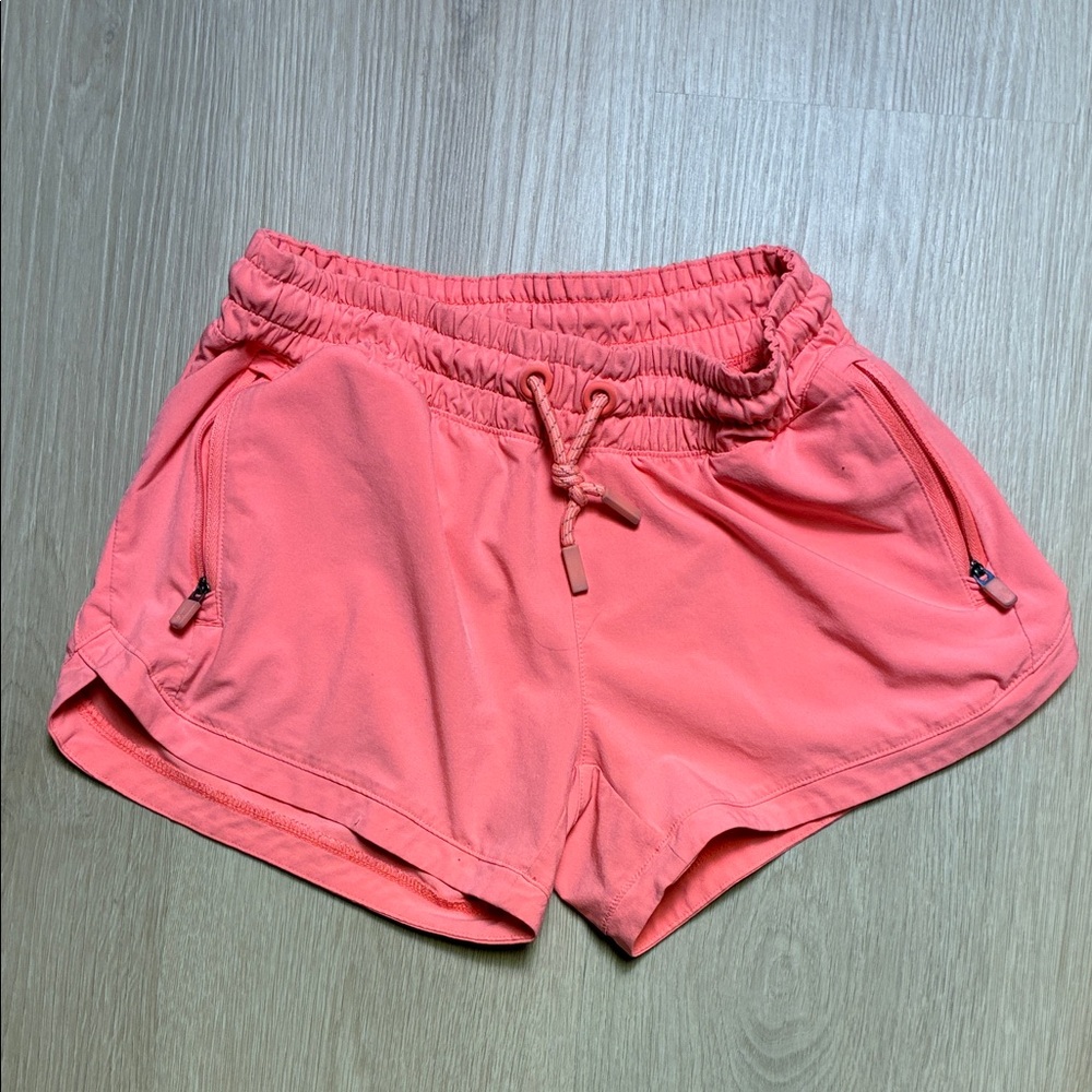 Athleta Girl M 8/10 Neon Coral Active Shorts